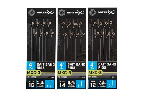 "Matrix - MXC-3 Size 16-os Barbless 0.165mm 4"" (10cm) Bait Band Rig"