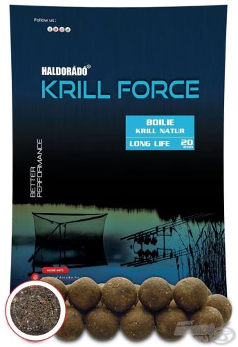 Haldorádó - KRILL FORCE Boilie Long Life 20 mm - Krill Natur 700g