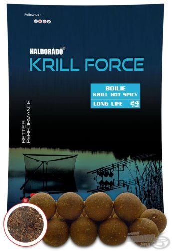 Haldorádó - KRILL FORCE Boilie Long Life 24 mm - Krill Hot Spicy 700g