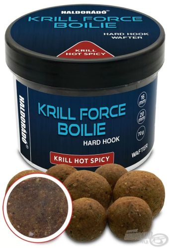 Haldorádó - KRILL FORCE Boilie Hard Hook Wafter 16, 20 mm - Krill Hot Spicy 70g