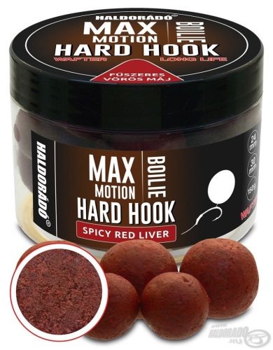 Haldorádó - MAX MOTION Boilie Hard Hook Wafter 24, 30 mm - Fűszeres Vörös Máj 150g